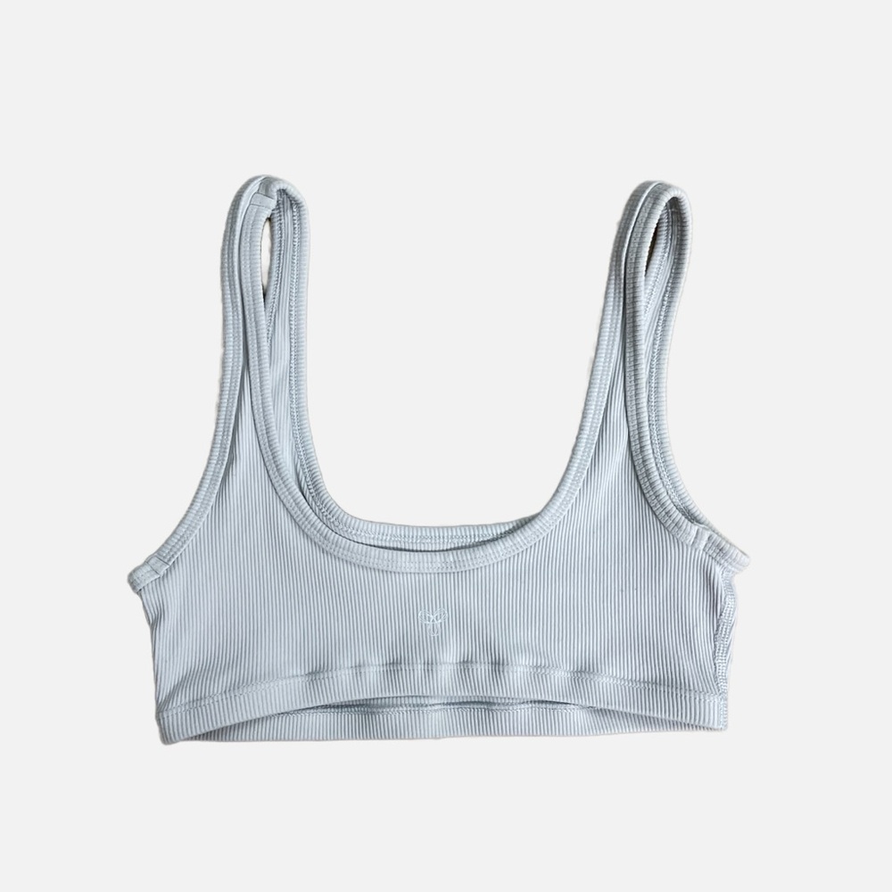 TNA Ribbed Bra Top Size XS Light Powder Blue/Gray - Picture 4 of 6